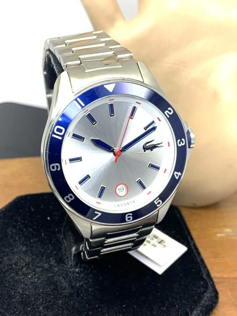 Lacoste Men's Watch 2011187 Tiebreaker Quartz Silver Dial Stainless Steel 43mm